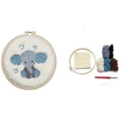 Punch Needle broderisett med dyremotiv, for voksne