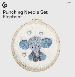 Punch Needle broderisett med dyremotiv, for voksne