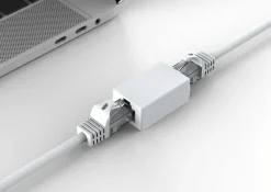 RJ45-adapter hunn-hunn gullbelagt