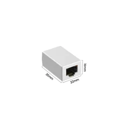 RJ45-adapter hunn-hunn gullbelagt