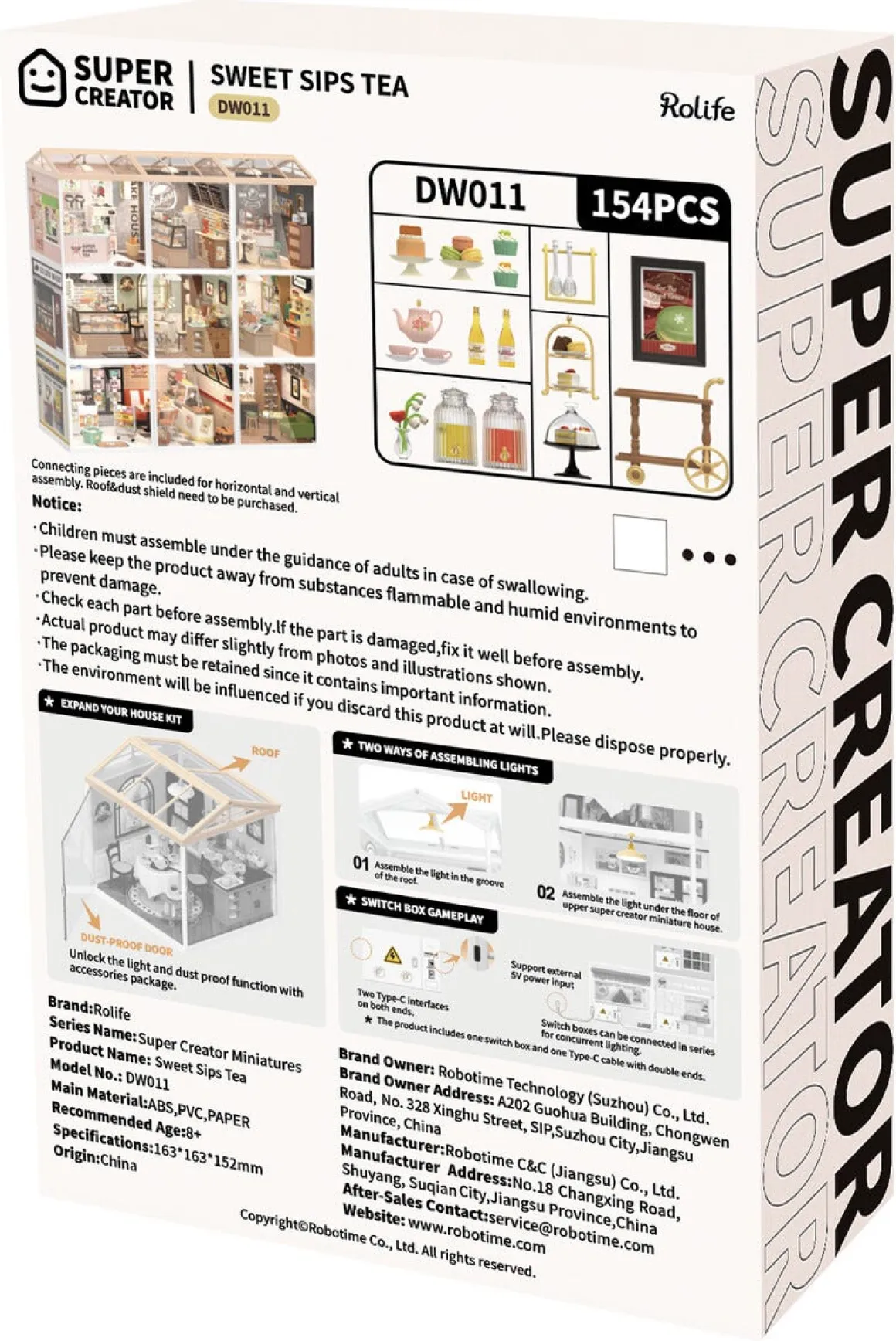 Rolife Super Creator miniatyrrom kafé, fra 12 år