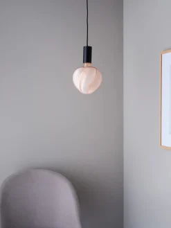 Rosa dekorpære LED E27 Ice Cream Pink, 160 mm