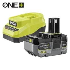Ryobi batteri og lader 18 V 4,0 Ah ONE+, RC18120A-140X