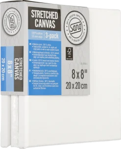 Sang bomullslerret på kileramme, 3-pack
