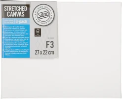 Sang bomullslerret på kileramme, 3-pack