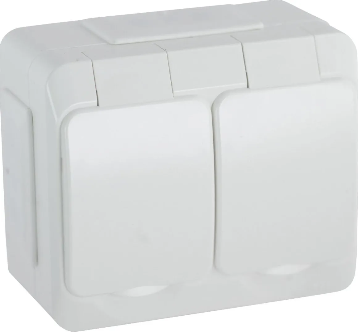 Schneider Aqua 2-veis utenpåliggende stikkontakt, IP44