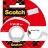 Scotch Crystal teipholder med klar teip, 15 m