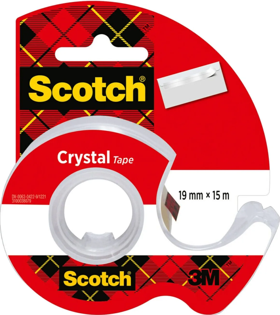 Scotch Crystal teipholder med klar teip, 15 m