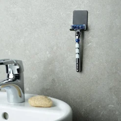 Selvheftende holder til barberhøvel mattsvart, 2-pack
