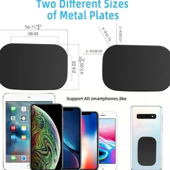 Selvklebende magnetplate til mobil, 3-pakning