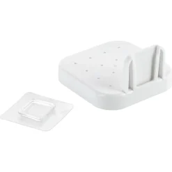 Selvklebende vegghylle i plast 9,3 x 9,3 x 5,4 cm, hvit