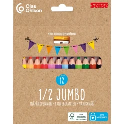 Sense Jumbo fargeblyanter, 12-pakning