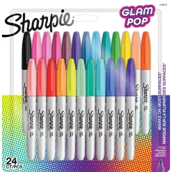 Sharpie Glam Pop tusjer, blandede farger 24-pakning