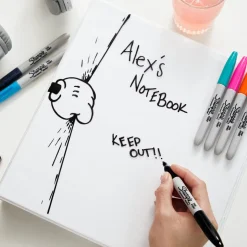 Sharpie merkepenn med fin spiss, blandede farger, 4-pakning