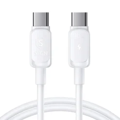 SiGN USB-C- til USB-C-kabel 100W, hvit