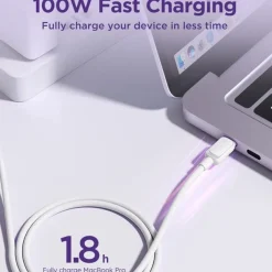 SiGN USB-C- til USB-C-kabel 100W, hvit