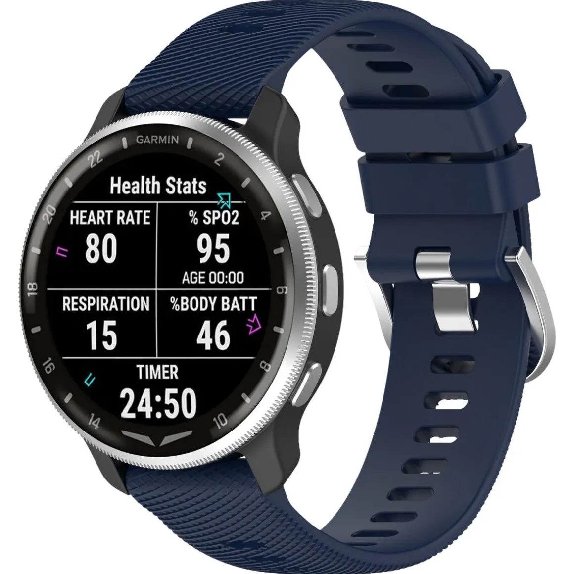 Silikonarmbånd for Garmin Venu 3S, 18 mm
