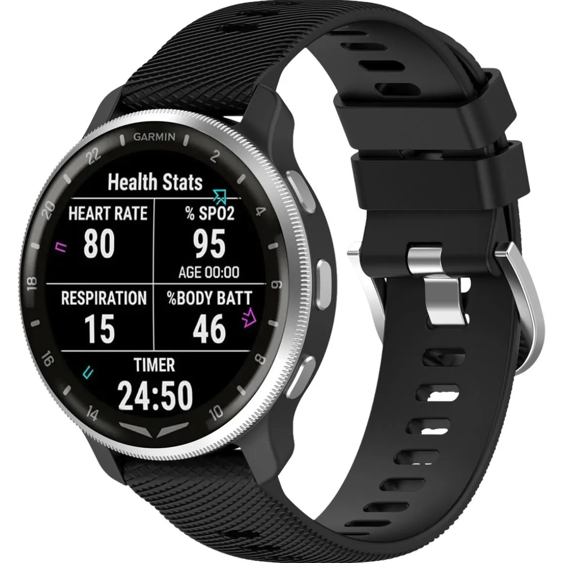 Silikonarmbånd for Garmin Venu 3S, 18 mm