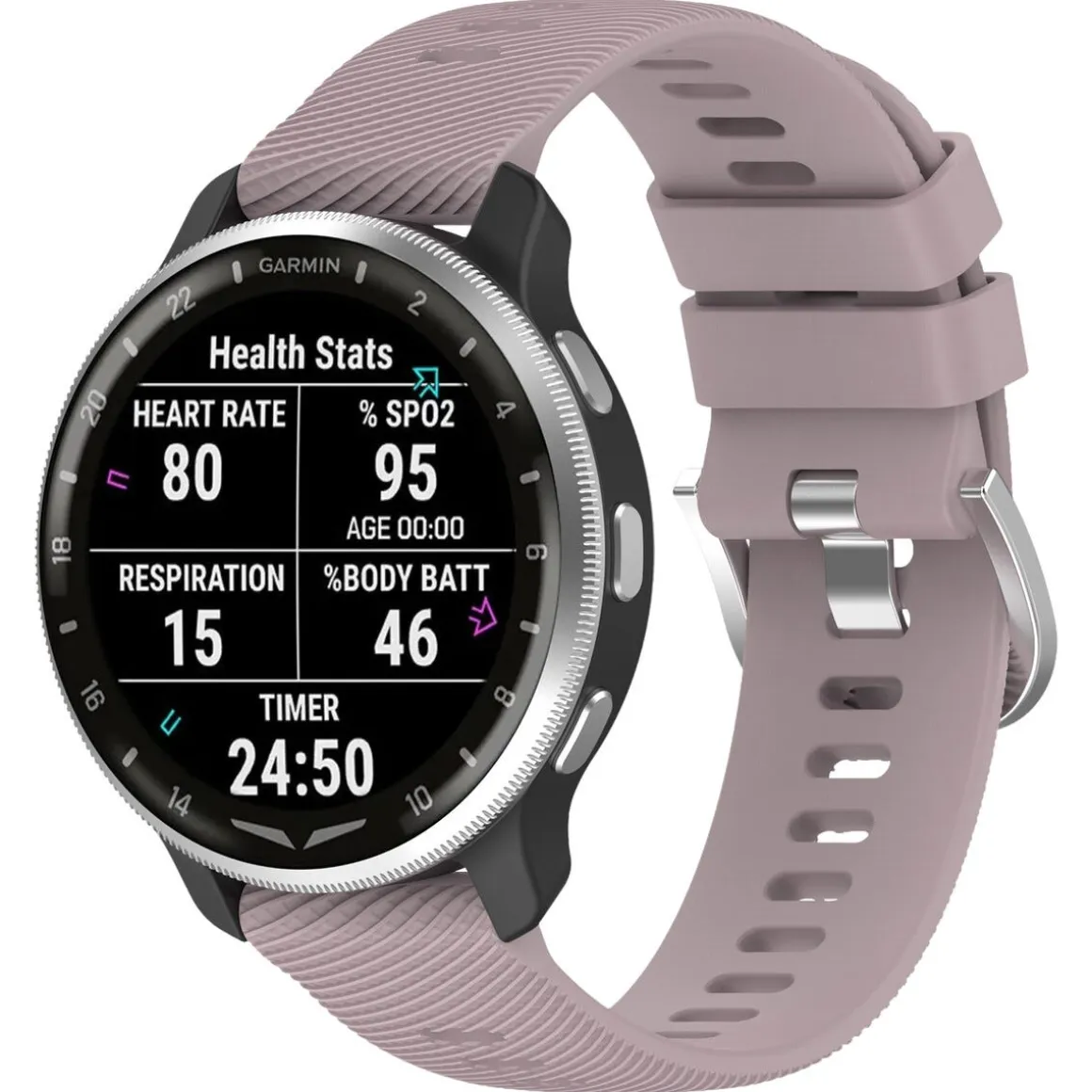 Silikonarmbånd for Garmin Venu 3S, 18 mm