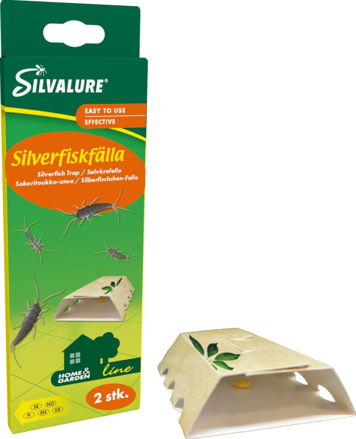 Silvalure skjeggkrefelle med åte og lim, 2-pakning