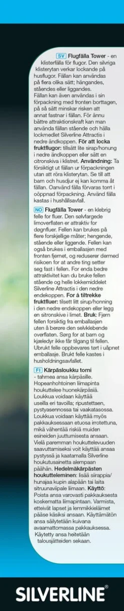 Silverline Tower fluefelle, fluefanger innendørs, 2-pakning