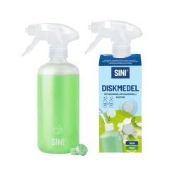Sini oppvasmiddel, sprayflaske og 2 tabs, startsett
