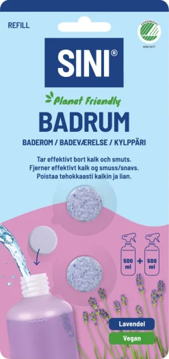Sini refill for baderomsrengjøring, 2-pakning
