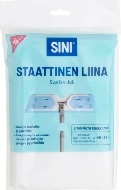 Sini statiske gulvkluter, rengjøringsklut til mopp, 16-pakning