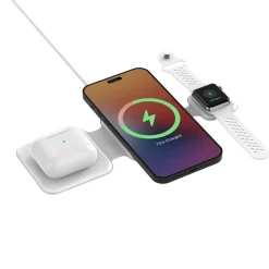 Sinox Pro 3-i-1 MagSafe-lader 15 W, hvit