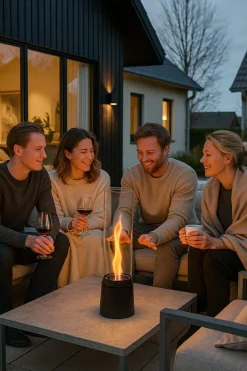 Skandi FlameTwister bordkamin bioetanol ute og inne