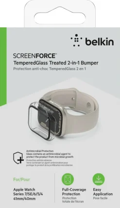 Skjermbeskyttelse for Apple Watch SE1/2/3 / 40 / 41, Belkin ScreenForce