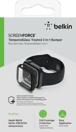 Skjermbeskyttelse for Apple Watch SE1/2/3 / 44 / 45, Belkin ScreenForce