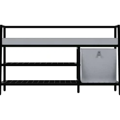 Skohylle med benk 107x42x62 cm, svart