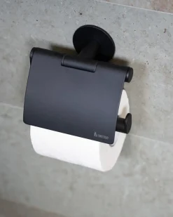 Smedbo DOT selvklebende toalettpapirholder med lokk