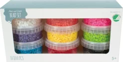 Små perler for barn fra 5 år, 9 farger, ca 10 800 stk
