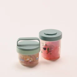 Snacksboks for barn, med rom, stabelbar, 2-pakning