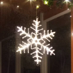 Snøkrystall LED for vindu, 40 cm