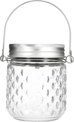Solcellelykt glasskrukke 8 cm