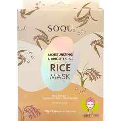 SOQU K-beauty koreansk maske, ansiktsmaske, 5-pakning