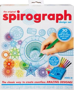 Spirograf-sett barn, tegn geometriske mønstrer, fra 8 år