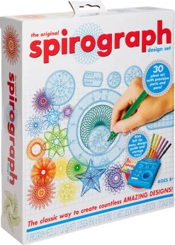Spirograf-sett barn, tegn geometriske mønstrer, fra 8 år