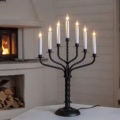 Star Trading Bore adventsstake LED, svart metall