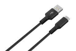 Stoffkledd USB C kabel 1,5m USB-A til USB-C Clas Ohlson