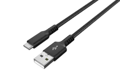 Stoffkledd USB C kabel 3m USB-A til USB-C Clas Ohlson