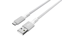 Stoffkledd USB C kabel 3m USB-A til USB-C Clas Ohlson