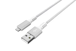Stofftrukket USB-A til Lightning ladekabel for iPhone 1,5 m Clas Ohlson