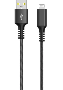 Stofftrukket USB-A til Lightning ladekabel for iPhone 1,5 m Clas Ohlson