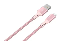 Stofftrukket USB-A til Lightning ladekabel for iPhone 1,5 m Clas Ohlson