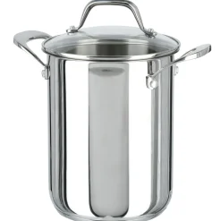 Stor gryte med innsats, rustfritt stål, 4 l