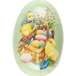Stort påskeegg i papp med klassiske påskemotiv, 30 cm